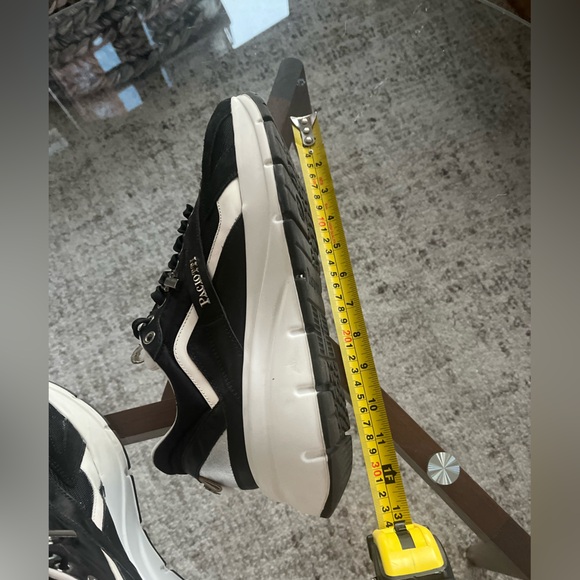 Cesare Paciotti textured detail Leather Black/White Athletic Sneakers Sz 9-10 - Picture 14 of 17